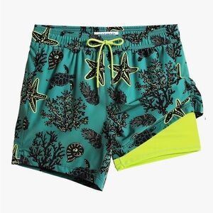 Maamgic Mens Swim Trunks Liner 5”,Quick Dry Bathing Suit Pockets No-Chafing,L